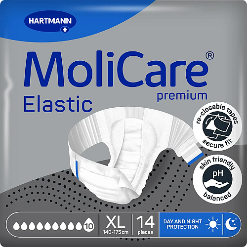 Подгузники ночные для взрослых Paul Hartmann MoliCare Premium Elastic 10 капель XL 14шт