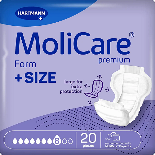 Прокладки анатомічної форми при нетриманні Paul Hartmann MoliCare Premium Form +SIZE 8 крапель 20 шт