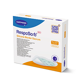 Повязка самоклеящаяся с суперабсорбирующим полимером Paul Hartmann RespoSorb Silicone Border Sacrum 18х18 см