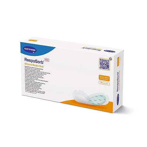 Самоклеящаяся повязка с суперабсорбирующим полимером Paul Hartmann RespoSorb Silicone Border Oval 12х23 см
