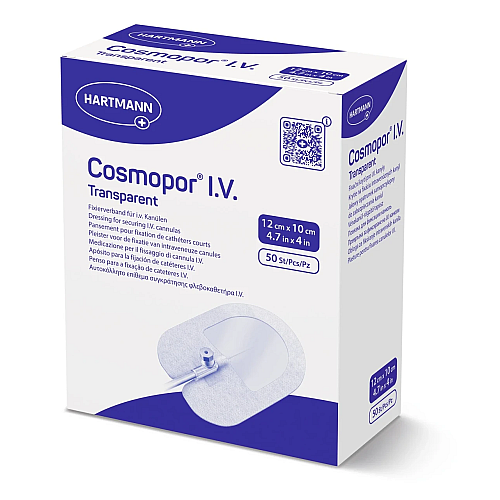 Повязка пленочная Paul Hartmann Cosmopor I.V. Transparent для фиксации внутривенных канюль 12х10 см 1шт