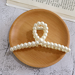 Крабик для волос ANbeauty 11 см Жемчужинки Молочный (AN0103295)