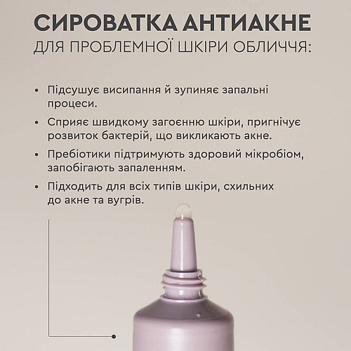 Сироватка антиакне для проблемної шкіри обличчя Serum Active White Mandarin 15 мл.