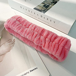 Пов'язка для голови плюшева ANbeauty 19х5.5 см Рожевий (AN0103154)