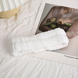 Пов'язка для голови плюшева ANbeauty 19х5.5 см White (AN0103155)