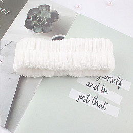 Пов'язка для голови плюшева ANbeauty 19х5.5 см White (AN0103155)