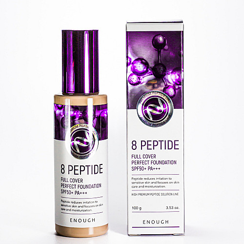 Тональний крем для обличчя Enough 8 Peptide Full Cover Perfect Foundation 100 мл № 23 Темно-бежевий (EN 4871)