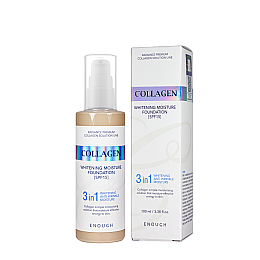 Тональний крем для обличчя освітлюючий Enough 3в1 Collagen Moisture Foundation SPF 15 100 мл № 21 Пісочно-бежевий (EN 5317)