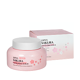 Очищувальний скраб пілінг для обличчя Laikou Japan Sakura Exfoliating Scrub з ніацинамідом 100 г (LK 88965A)