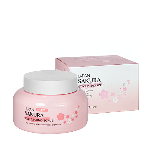 Очищувальний скраб пілінг для обличчя Laikou Japan Sakura Exfoliating Scrub з ніацинамідом 100 г (LK 88965A)