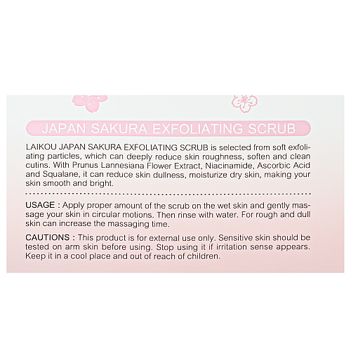 Очищувальний скраб пілінг для обличчя Laikou Japan Sakura Exfoliating Scrub з ніацинамідом 100 г (LK 88965A)