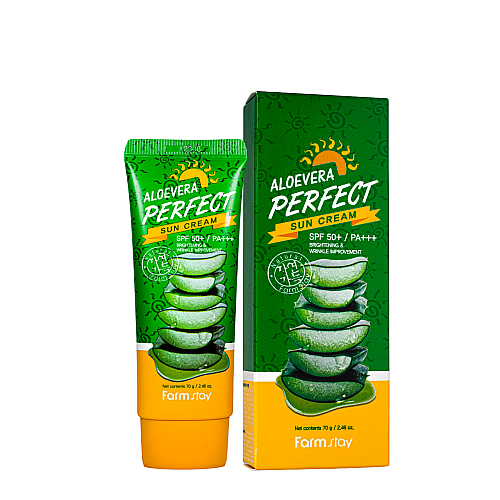 Сонцезахисний крем для обличчя FarmStay Aloe Vera Perfect Sun Cream SPF50+ PA+++ 70 мл (FS 9867)