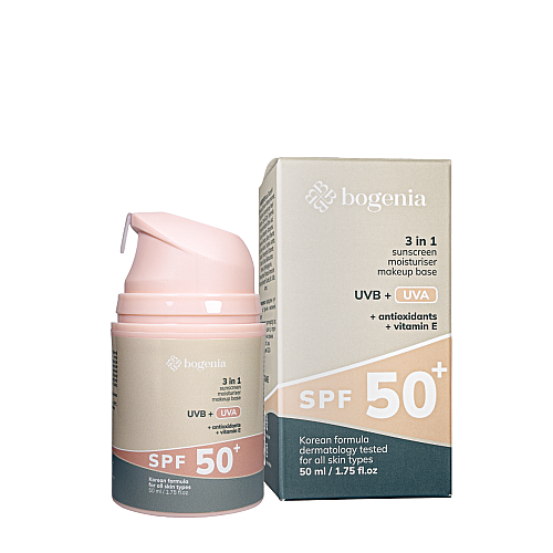 Крем для обличчя сонцезахисний Bogenia SPF 50+ 3в1 Сонцезахисний крем для обличчя 50 мл (BG422)