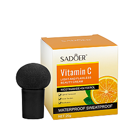 Тональний крем водостійкий і кушон Sadoer Vitamin C Light 20 г 02 Бежево-рожевий (SD96000)