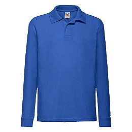 Поло Fruit of the loom 65/35 Long sleeve polo Kids 104 см Синий (63-201-0)
