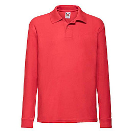 Поло Fruit of the loom 65/35 Long sleeve polo Kids 116 см Красный (63-201-0)