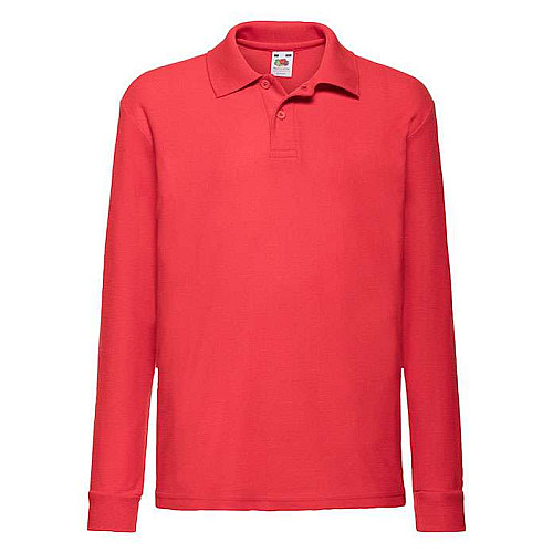 Поло Fruit of the loom 65/35 Long sleeve polo Kids 116 см Красный (63-201-0)
