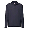 Поло Fruit of the loom 65/35 Long sleeve polo Kids 140 см Темно-синий (63-201-0)