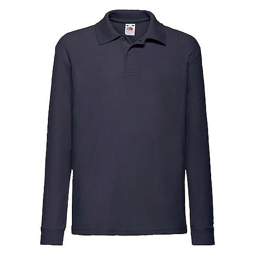 Поло Fruit of the loom 65/35 Long sleeve polo Kids 140 см Темно-синий (63-201-0)