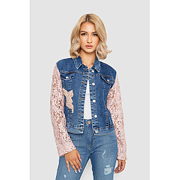 Джинсовая женская куртка AGER 29 Сине-розовый (247R9799-1)