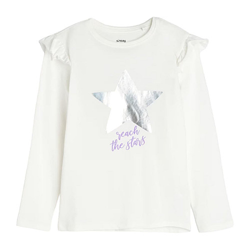 Дитячий лонгслів No brand 077001-W 128 см Білий (93808637)