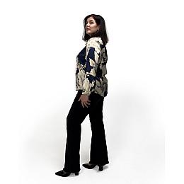 Жіноча блузка Modalinda 8522/1 Синьо-бежевий 60