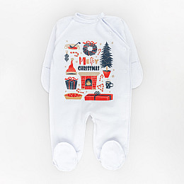 Комбинезон ясельный с начесом Dexter’s christmas mood 56 см Белый