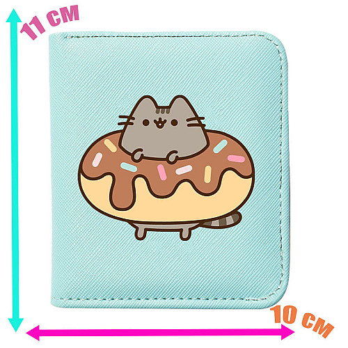 Кошелек 2Life Pusheen cat Кот в пончике 11х10 см Мятный v-12255