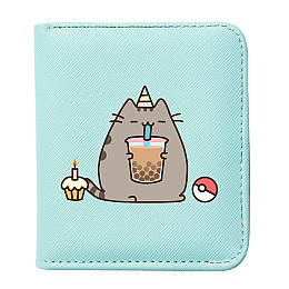 Кошелек 2Life Pusheen cat Кот с коктейлем 11х10 см Мятный v-12256