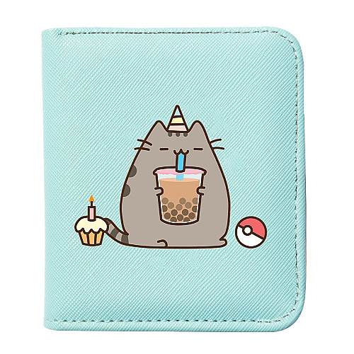 Кошелек 2Life Pusheen cat Кот с коктейлем 11х10 см Мятный v-12256
