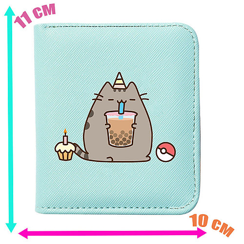 Кошелек 2Life Pusheen cat Кот с коктейлем 11х10 см Мятный v-12256