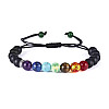 Браслет-дифузор з плетеною застібкою Amber 7 Чакр 7 мм Multicolor