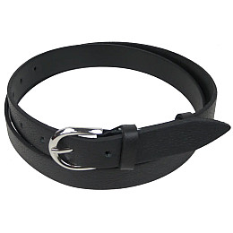 Ремень женский кожаный Skipper 2,5 см Черный (1647-25)