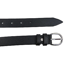 Ремень женский кожаный Skipper 2,5 см Черный (1647-25)