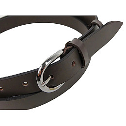 Ремень женский кожаный Skipper 2,5 см Темно-коричневый (1648-25)