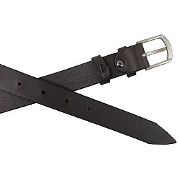 Ремень женский кожаный Skipper 2,5 см Темно-коричневый (1650-25)