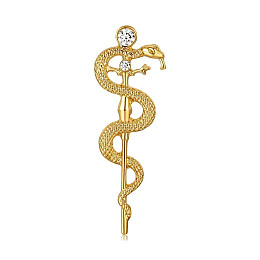 Значок пин BROCHE Посох Асклепия Золотистый 1,2 х 3,6 см BRGV114622