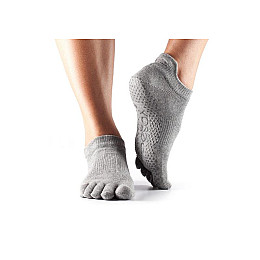 Носки для йоги ToeSox Full Toe Low Rise Grip Heather XL 45.5 Сірий