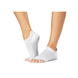 Носки для йоги ToeSox Half Toe Low Rise Grip Saltwater Stripe Tie Dye S 36-38.5 Светло-серый