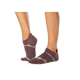 Носки для йоги ToeSox Full Toe Low Rise Grip Quartz Wave Stripe M 39-42.5 Коричневый