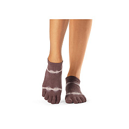 Носки для йоги ToeSox Full Toe Low Rise Grip Quartz Wave Stripe M 39-42.5 Коричневий