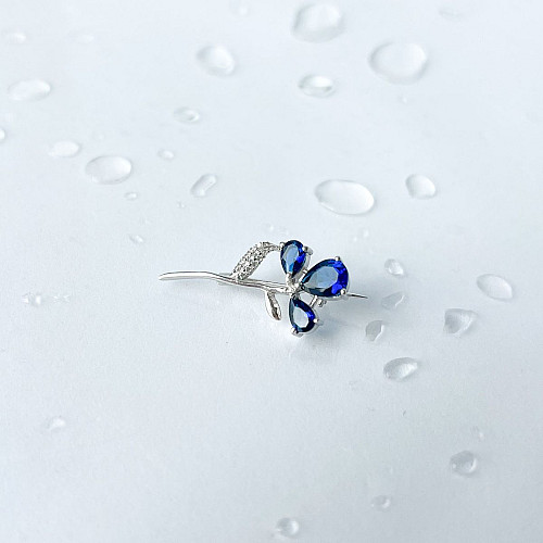 Срібна брошка SilverBreeze з сапфіром nano 1.77ct (2140870)