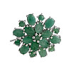 Серебряная брошка SilverBreeze с натуральным изумрудом 6.263ct (2140948)
