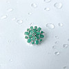 Серебряная брошка SilverBreeze с натуральным изумрудом 6.263ct (2140948)