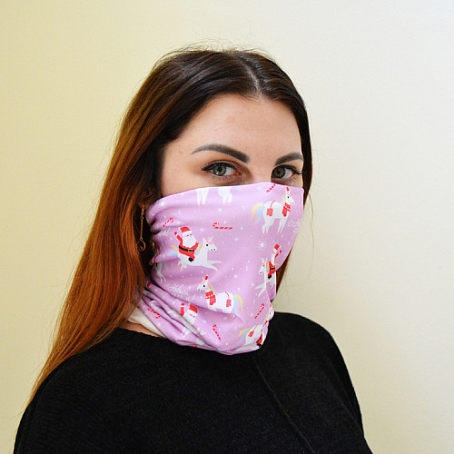 Захисна баф-маска на обличчя 4Profi New Year Pink S 14790_2