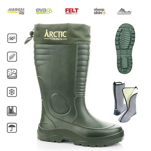 Резинові чоботи з піни EVA чоловічі Lemigo Arctic Termo 875 43 Зелений