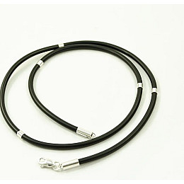 Каучуковий шнурок з вставками Maxi Silver 8605