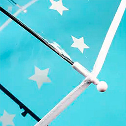 Детский прозрачный зонт трость RST 047A Звезды White