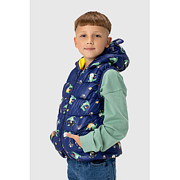 Жилет утепленный для мальчика Xzkami B-214 122 см Темно-синий (2000989899013)