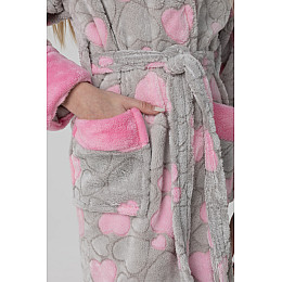 Халат для девочки Polar Сердца СР S Серо-розовый (2000990215116)